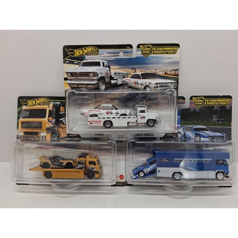 Hot Wheels Team Transport Set 61 Impala Toyota GR Supra Ford Capri Group 5